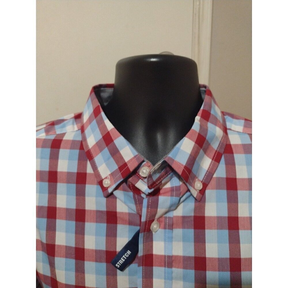 Men's George Classic Fit Wrinkle Resistant Poplin Shirt Multicolor Large (42-44) - Picture 7 of 12